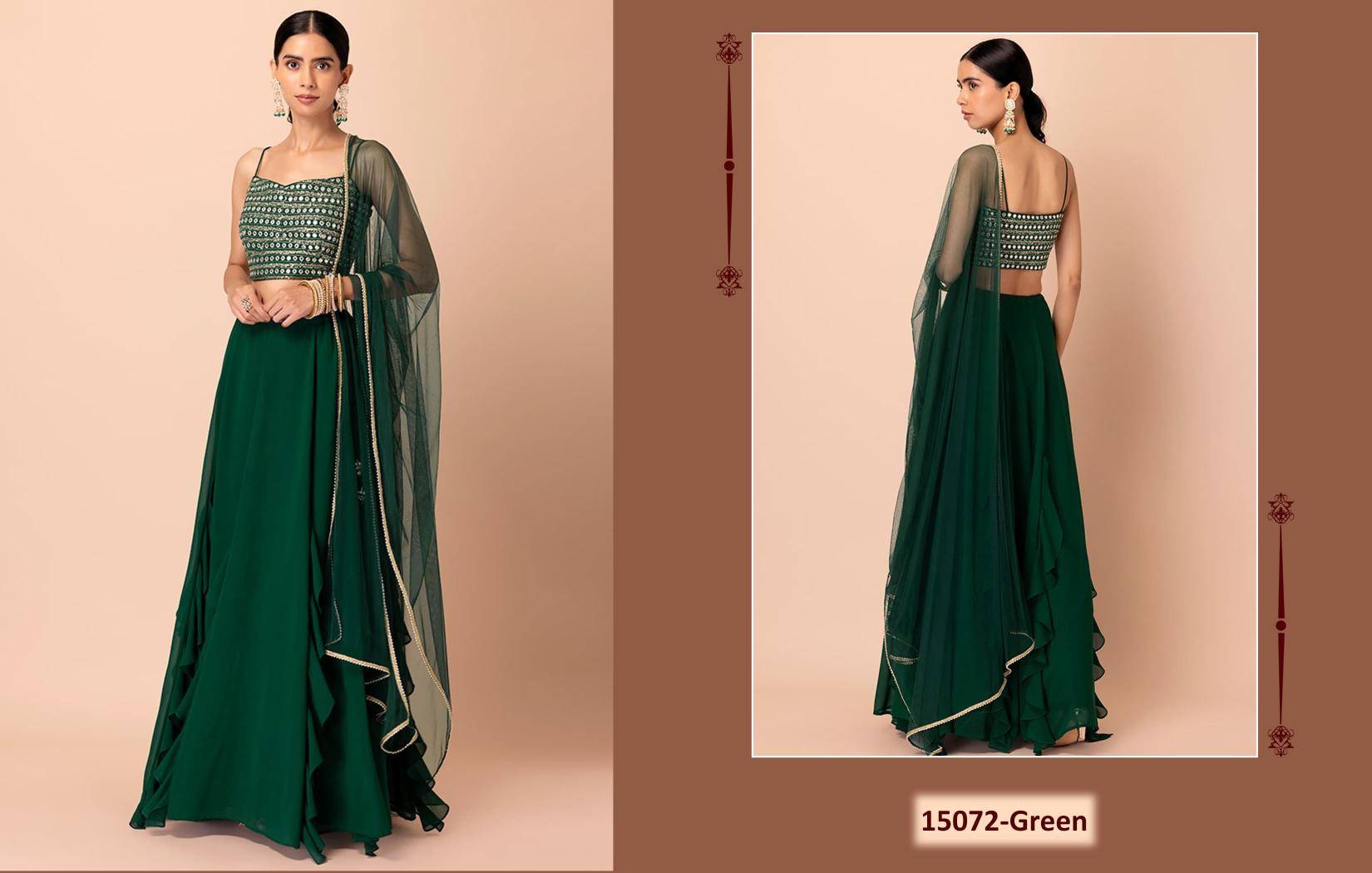 Zeel Clothing vol 26 georgette Green Lehenga choli manufacturers in Kolkata